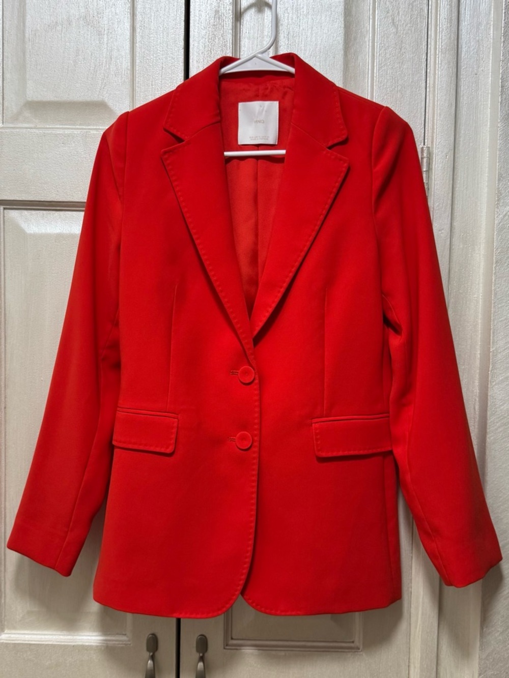 Mango Red Tailored Blazer Jacket Size S Career Office Chic - Picture 2 of 13